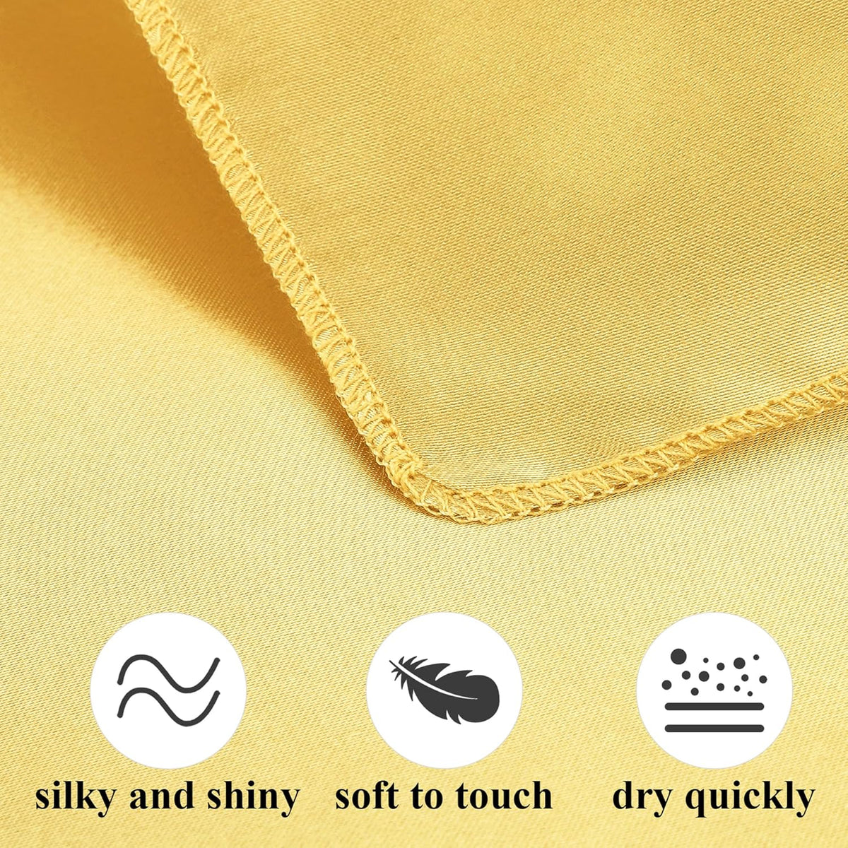 Aneco 12 Pieces Satin Napkin Square 20 x 20 Inches Dinner Napkins Weddings Party Napkin Soft Table