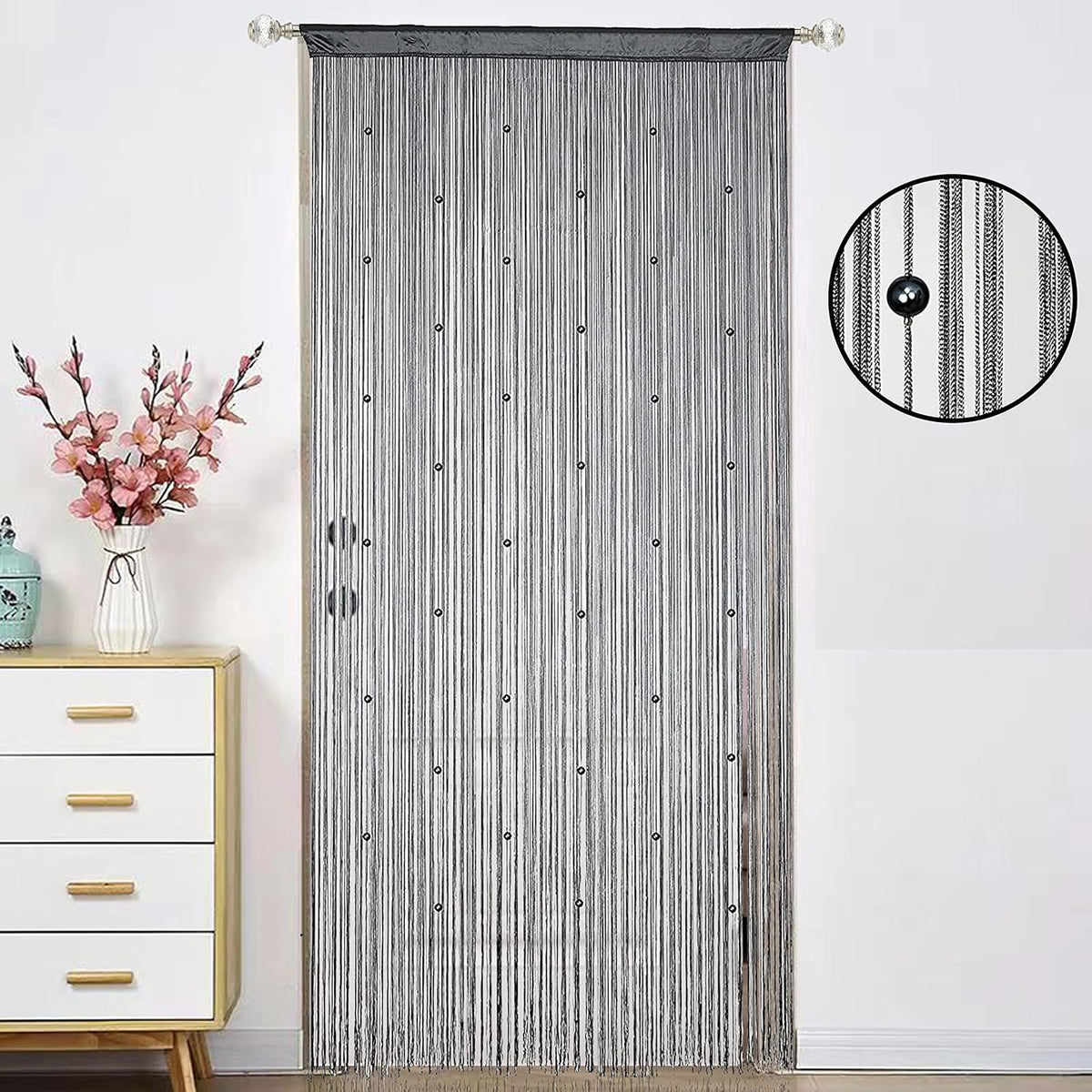 Beaded Doorway Curtain Door Beads Dense String Curtains Fringe Hippie Perfect for Wall Hanging