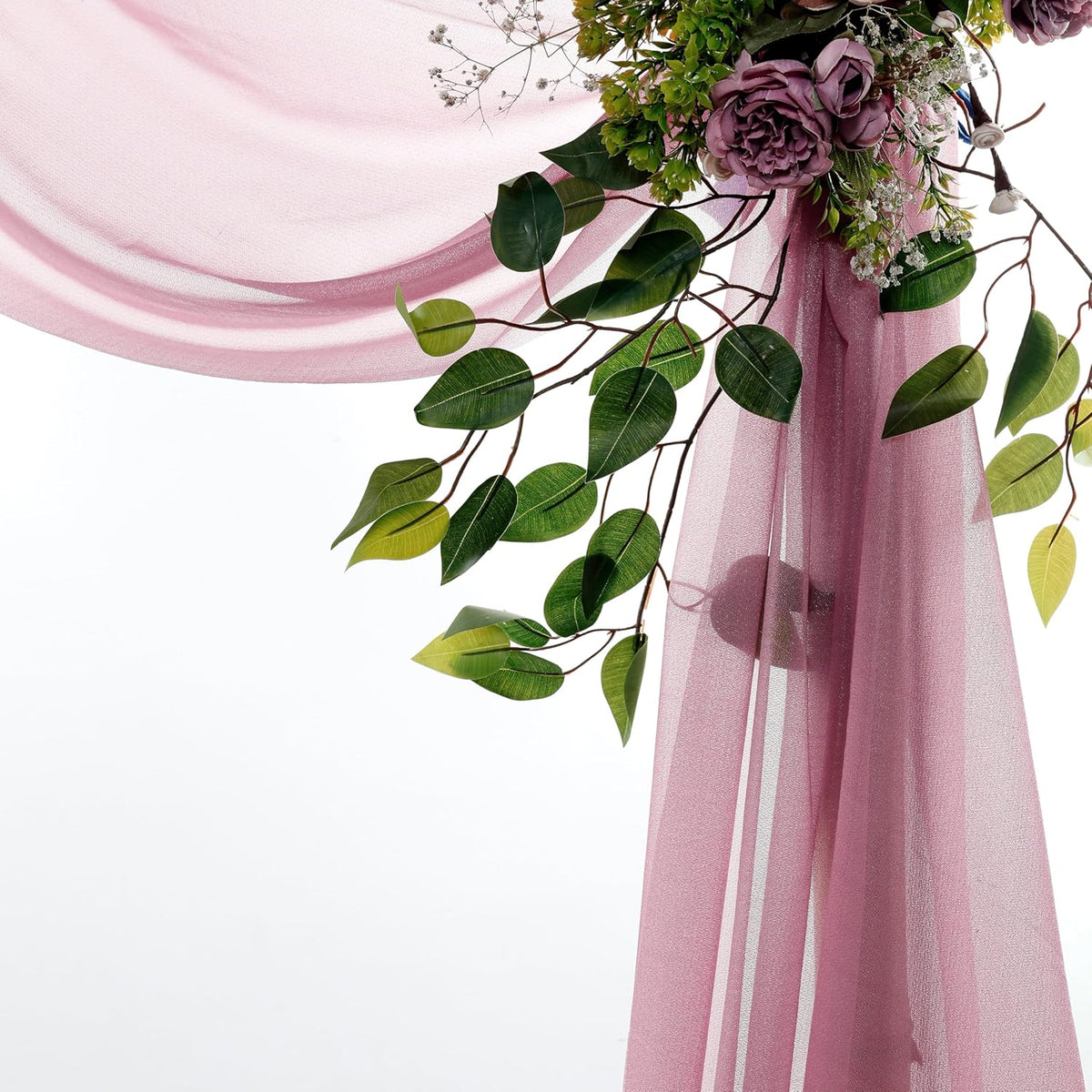VDS Pack of 1 Panel (30 Inch X 30 Feet) Wedding Arch Draping Fabric Sheer Chiffon Fabric Drapery