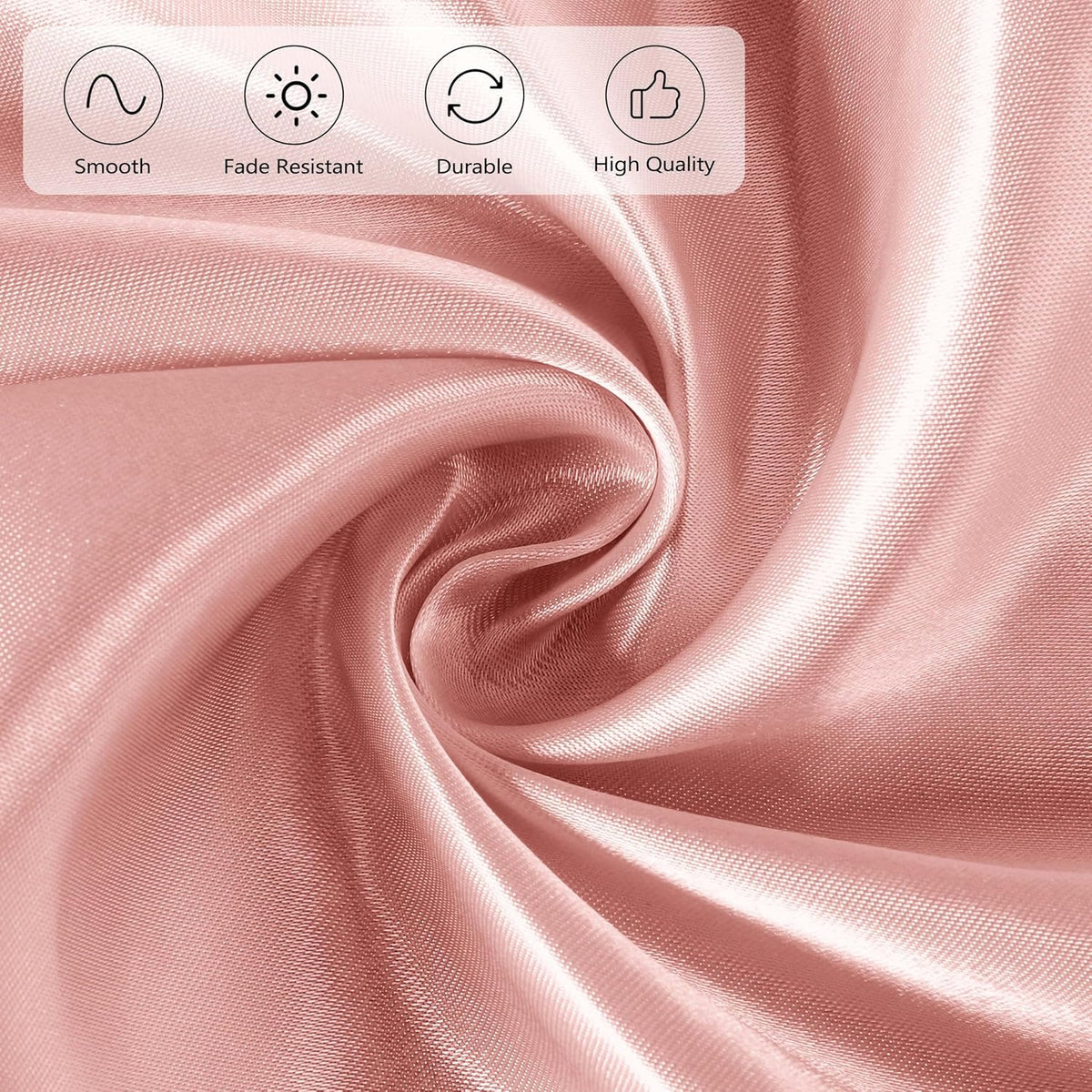 Ruisita 120 Inches Round Satin Tablecloths Rose Gold Overlay Round Satin Table Cover Bright Silk