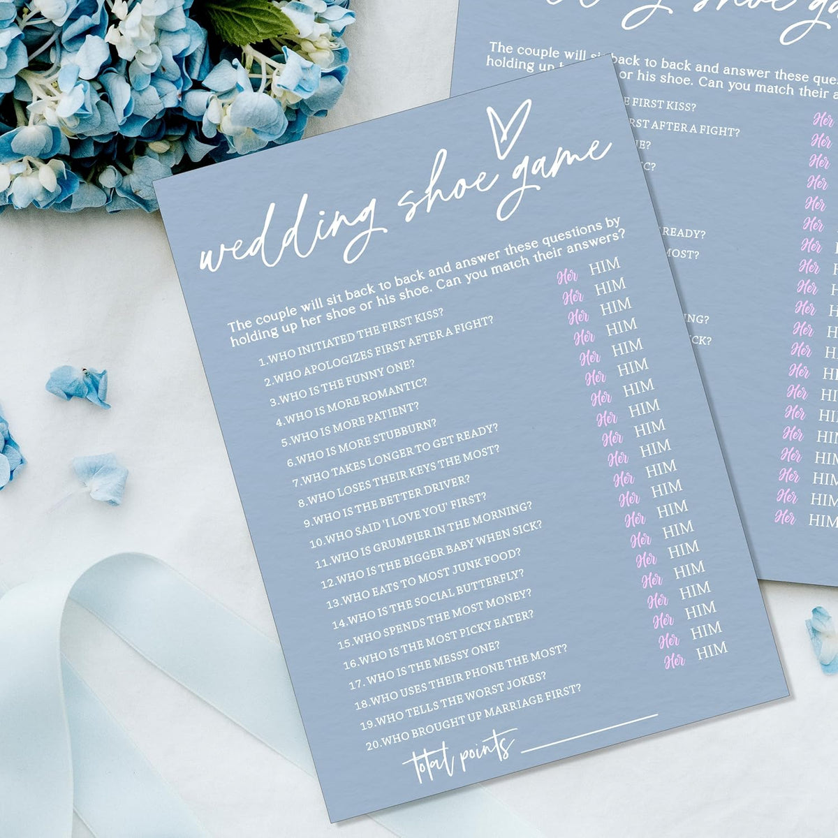 Fun Wedding Games Set - 25 Bridal Shower Games Cards, Engaging Bridal Party Entertainment for