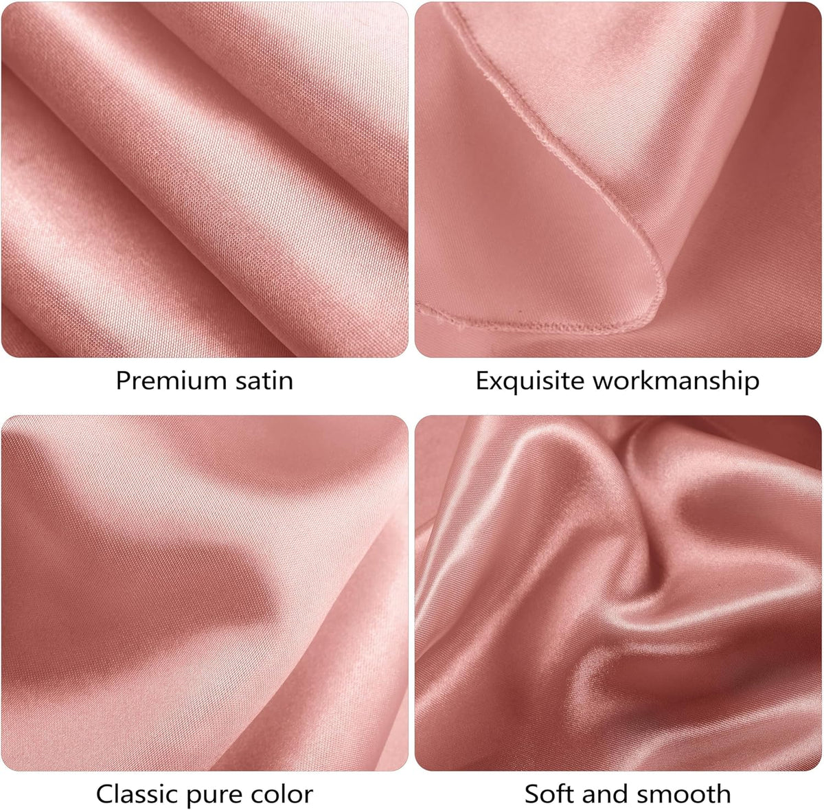 Ruisita 120 Inches Round Satin Tablecloths Rose Gold Overlay Round Satin Table Cover Bright Silk