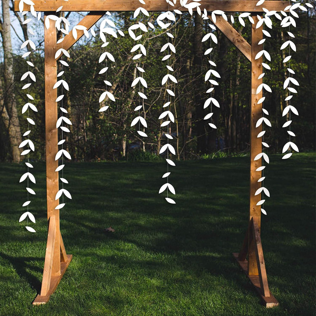 52 Ft White Party Decorations Leaf Garland Kit Paper Hanging White Leaves Streamer Banner for