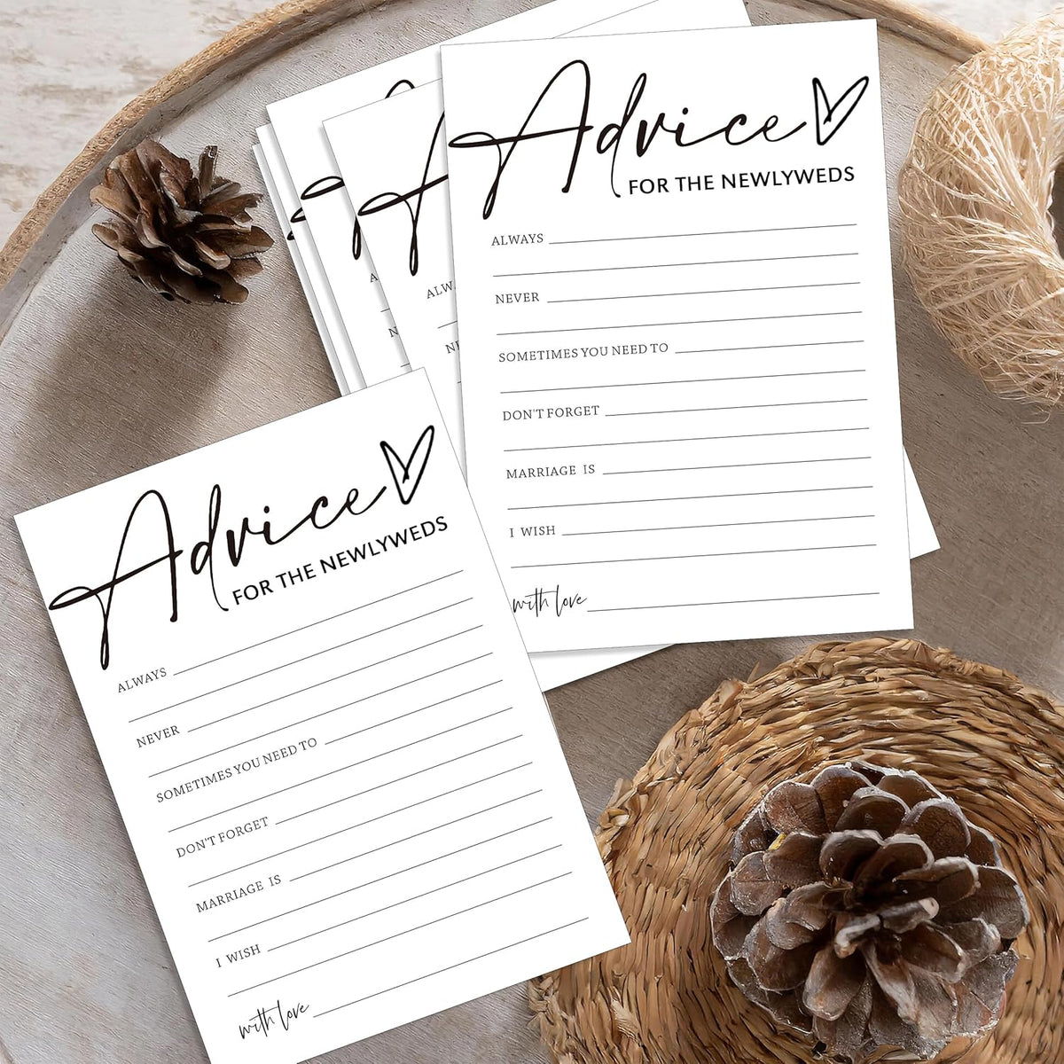 Wedding Advice Cards - Advice and Wishes for the Newlyweds Mr and Mrs Bride & Groom Perfect for