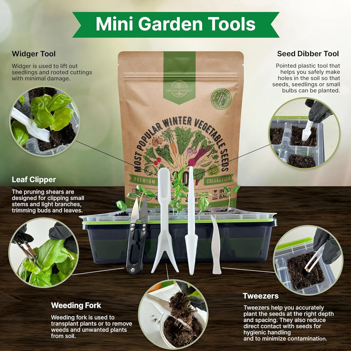 Organo Republic 30 Most Popular Winter Vegetable Garden Seeds Variety Pack- Outdoors/Indoor 33,200+