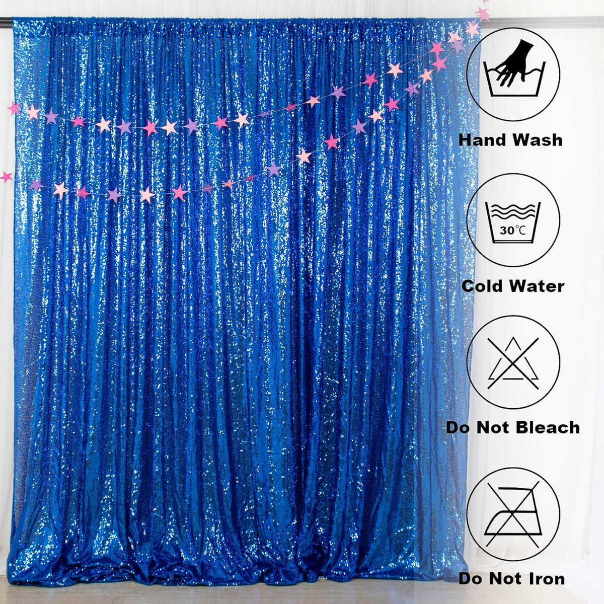 ShinyBeauty Royal Blue Sequin Photo Booth Backdrop 5x10FT | Glitter Birthday Wedding Party