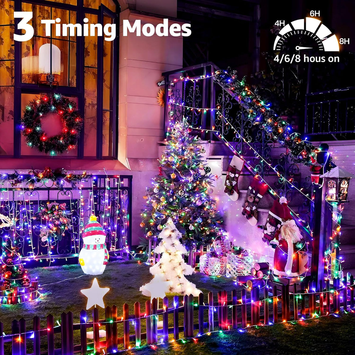 328 FT 1000 LED Christmas Lights Outdoor, 8 Lighting Modes String Lights with Remote, Christmas