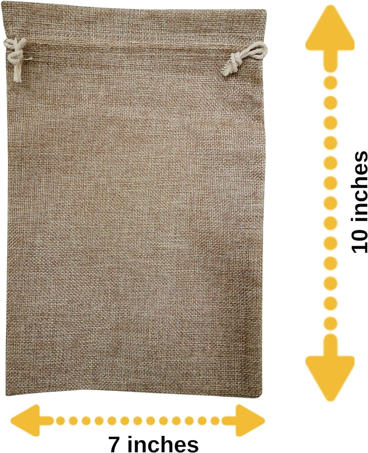 50 Burlap Bags with Drawstring, 7x10 Inch Rustic Gift Bag Bulk Pack for Mugs, Mason Jars