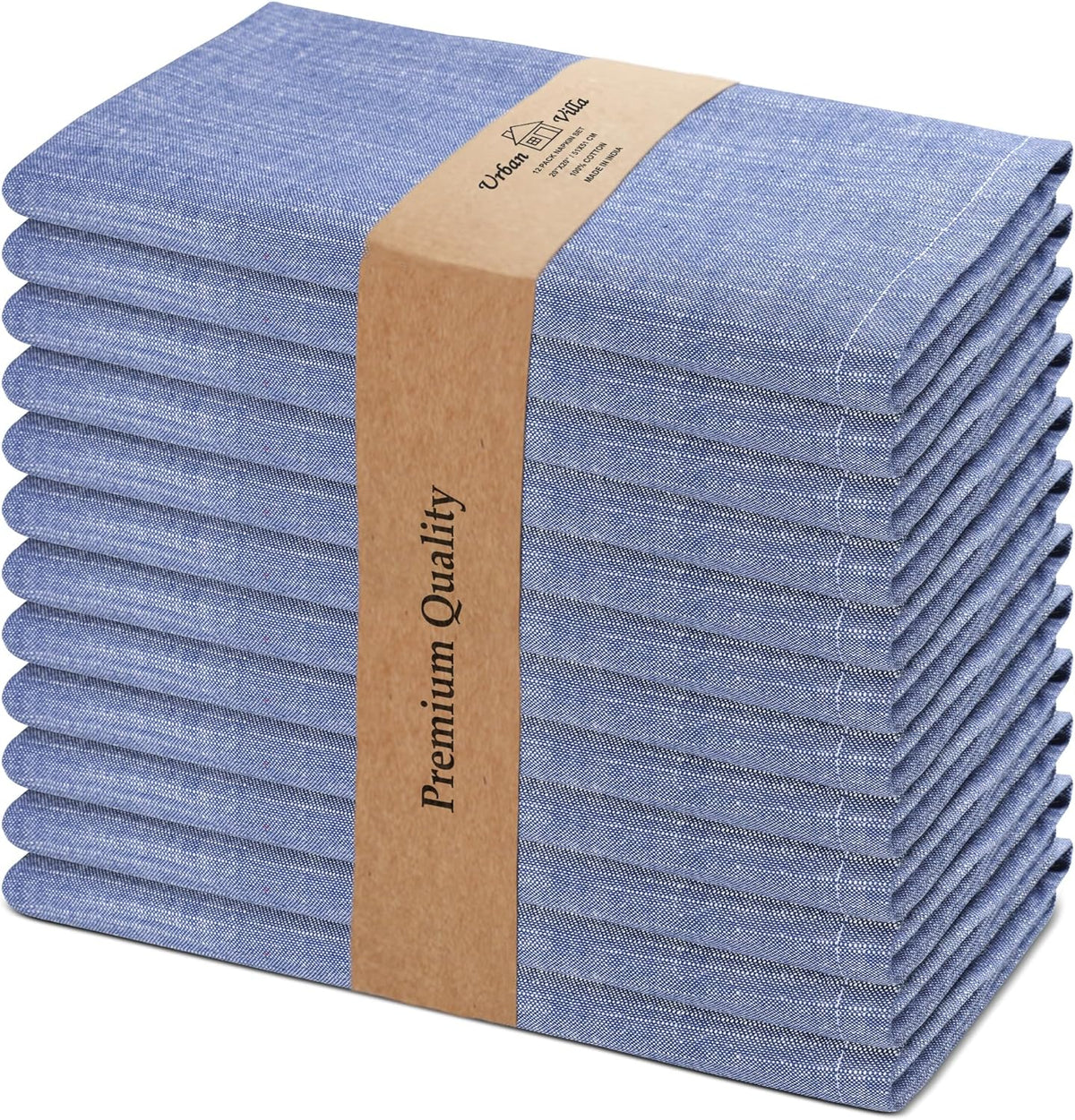 Urban Villa Cloth Napkins 100% Cotton Slub Absorbent Dinner Napkins (Set of 12) Oversized 20x20
