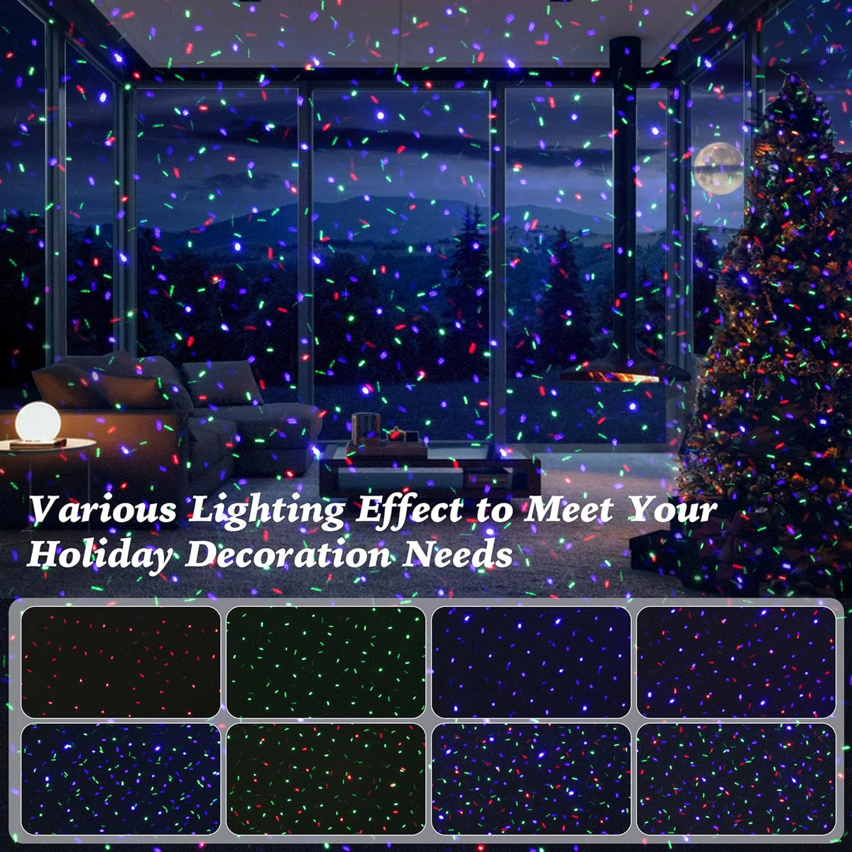 Christmas Laser Lights Projector Outdoor, AIRIVO 3 Color Motion Firefly Lights Projector, Moving