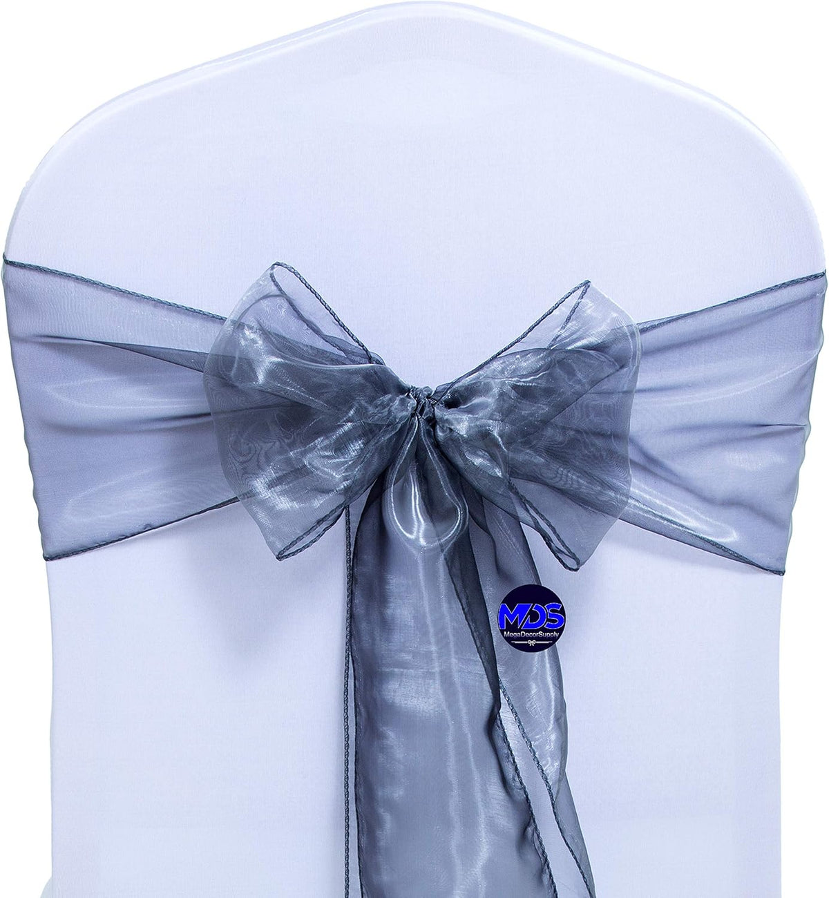 MDS Pack of 50 PCS Organza Chair Sashes Wider Dining Chair Bows Ribbon Tie Back for Wedding Party