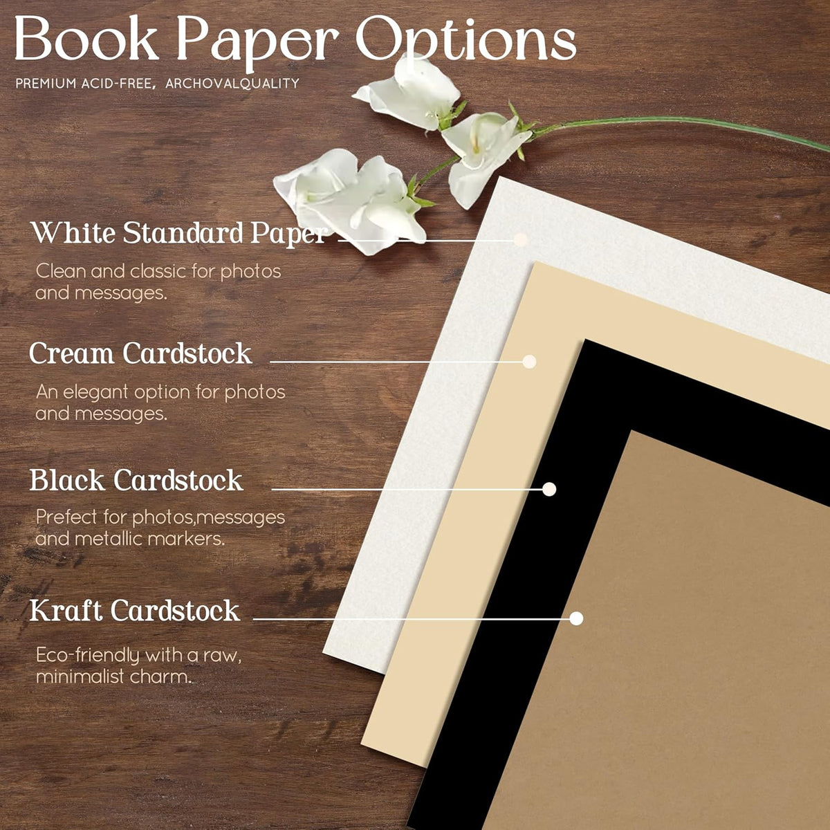 Customized Wooden Guest Book for Weddings, Funerals & Events - Personalized Keepsake Memory Book