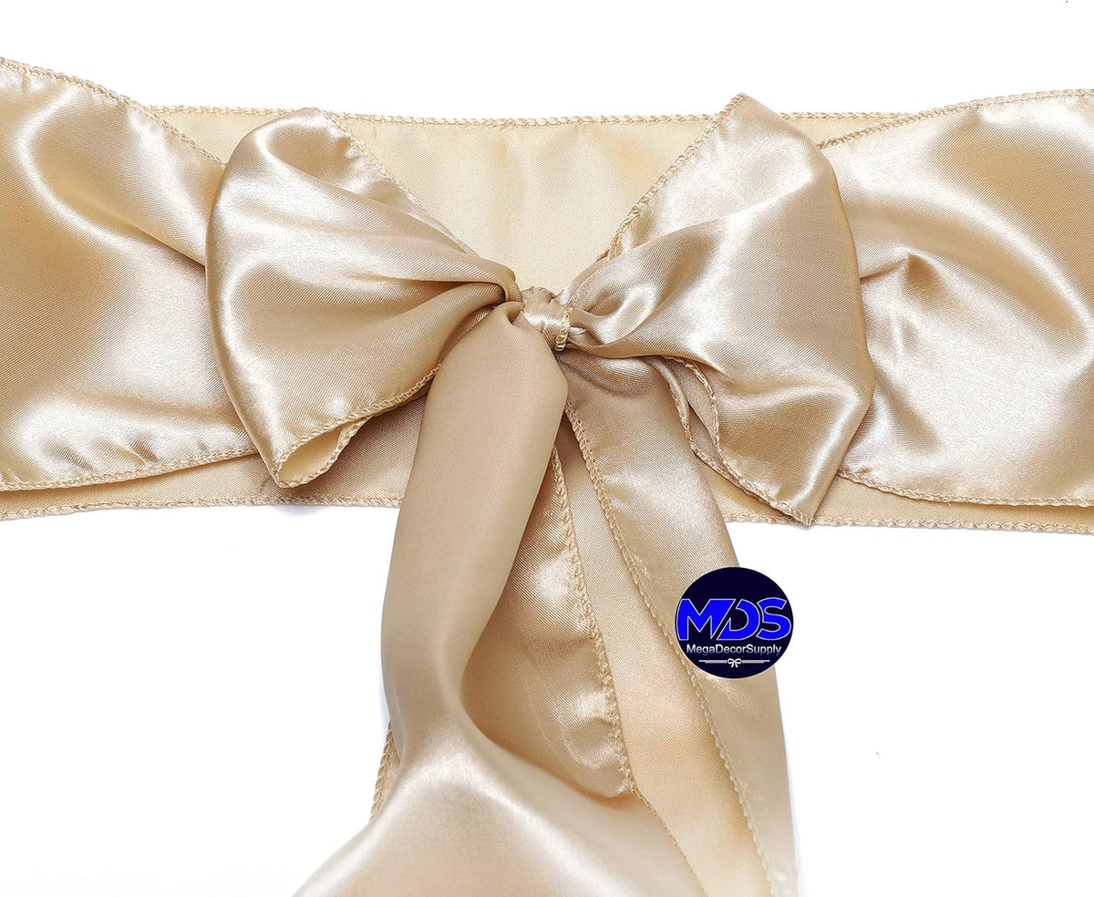 MDS Pack of 300 PCS Satin Chair Sashes Charmeuse Sateen Dining Chair Bows Ribbon Ties Back Sash for