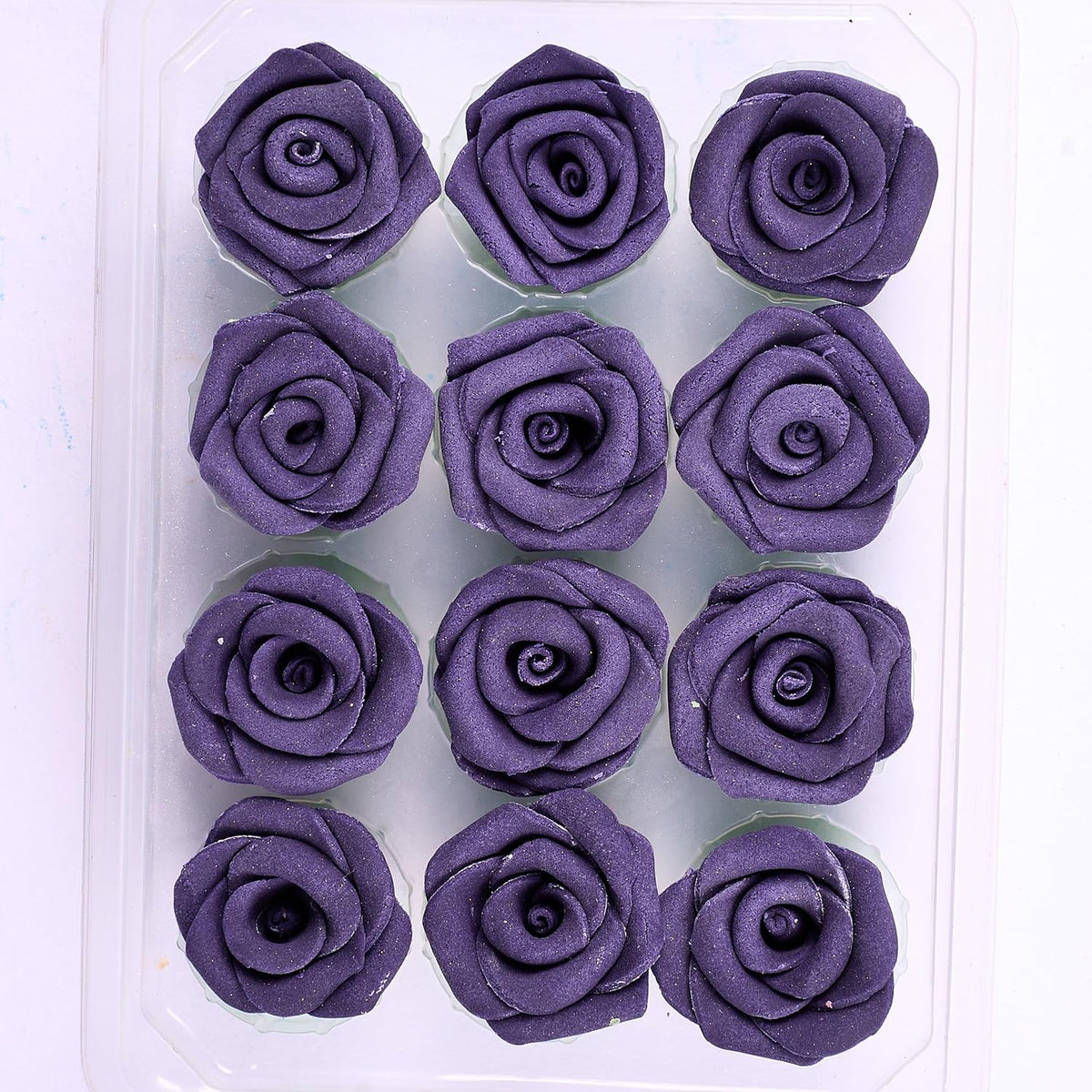 Confect Edible Rose Topper -Edible True Purple Rose Toppers for Cake & Cupcake - Edible Roses for