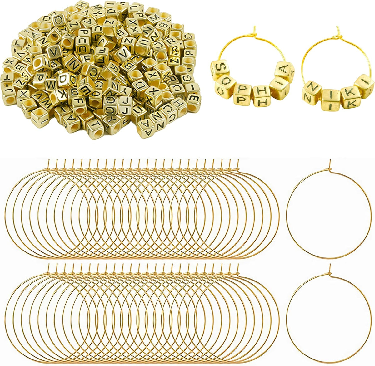 50 Sets Wine Glass Charms, Wine Charms for Stem Glasses, DIY Reusable Drink Markers for Weddings &