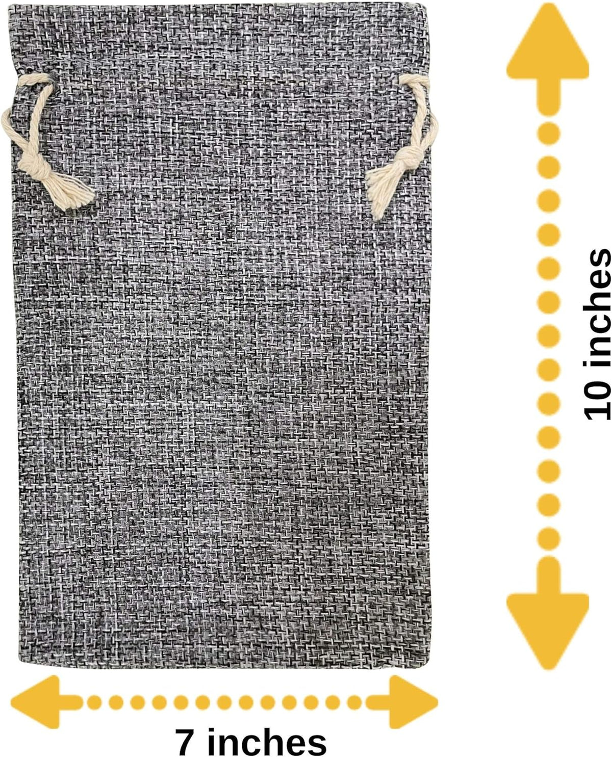 Supply Friend 50 Gray Burlap Bags with Drawstring, 7x10 Inch Gift Bag Bulk Pack for Mugs, Mason
