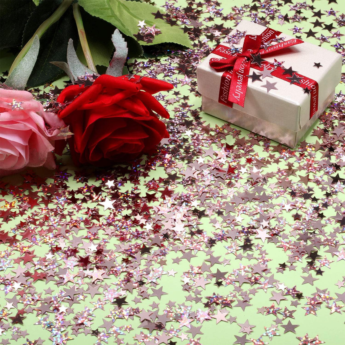 Hestya 60g Star Confetti Glitter Table Confetti Metallic Foil Stars for Party Wedding Festival