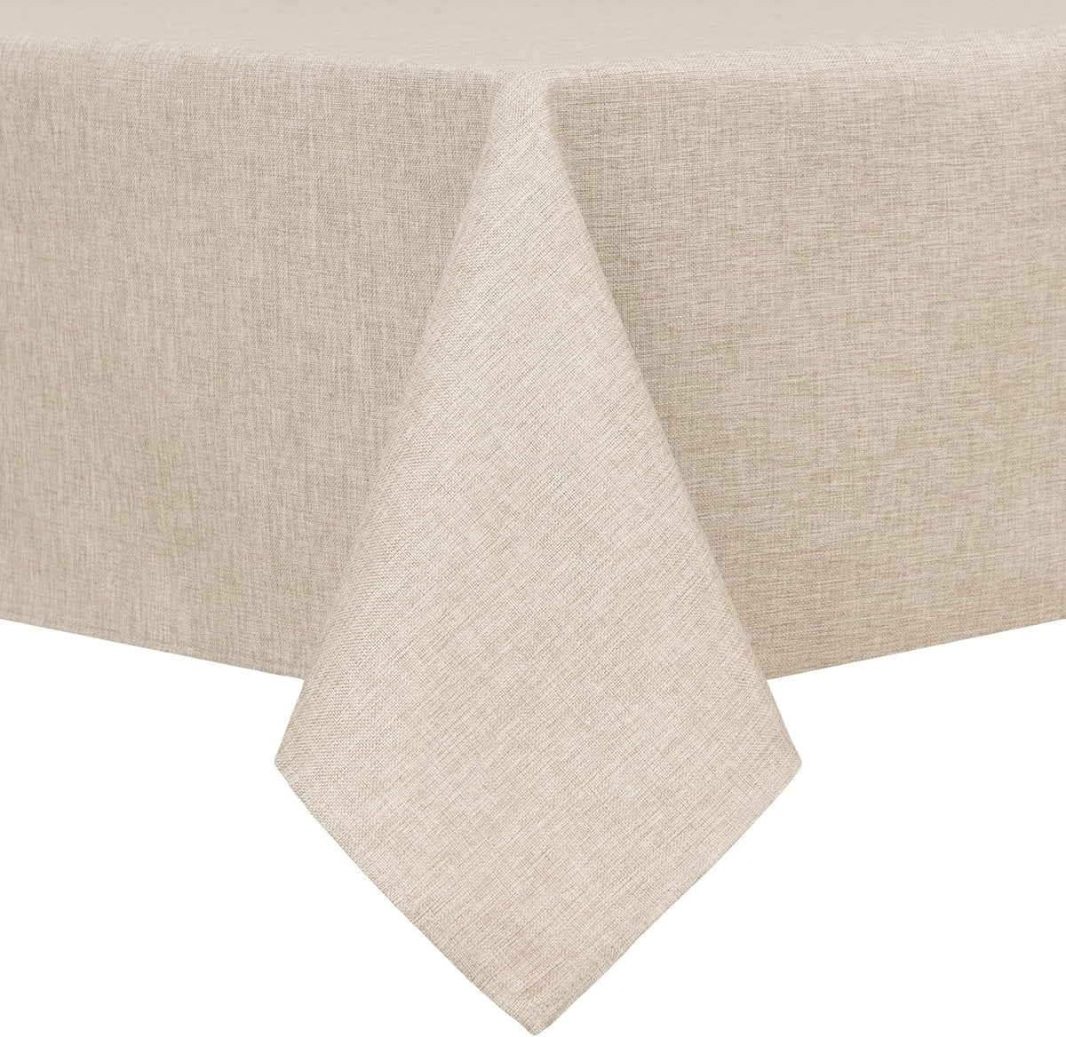 Hiasan Faux Linen Rectangle Tablecloth - Wrinkle and Stain Resistant Washable Table Cloth for