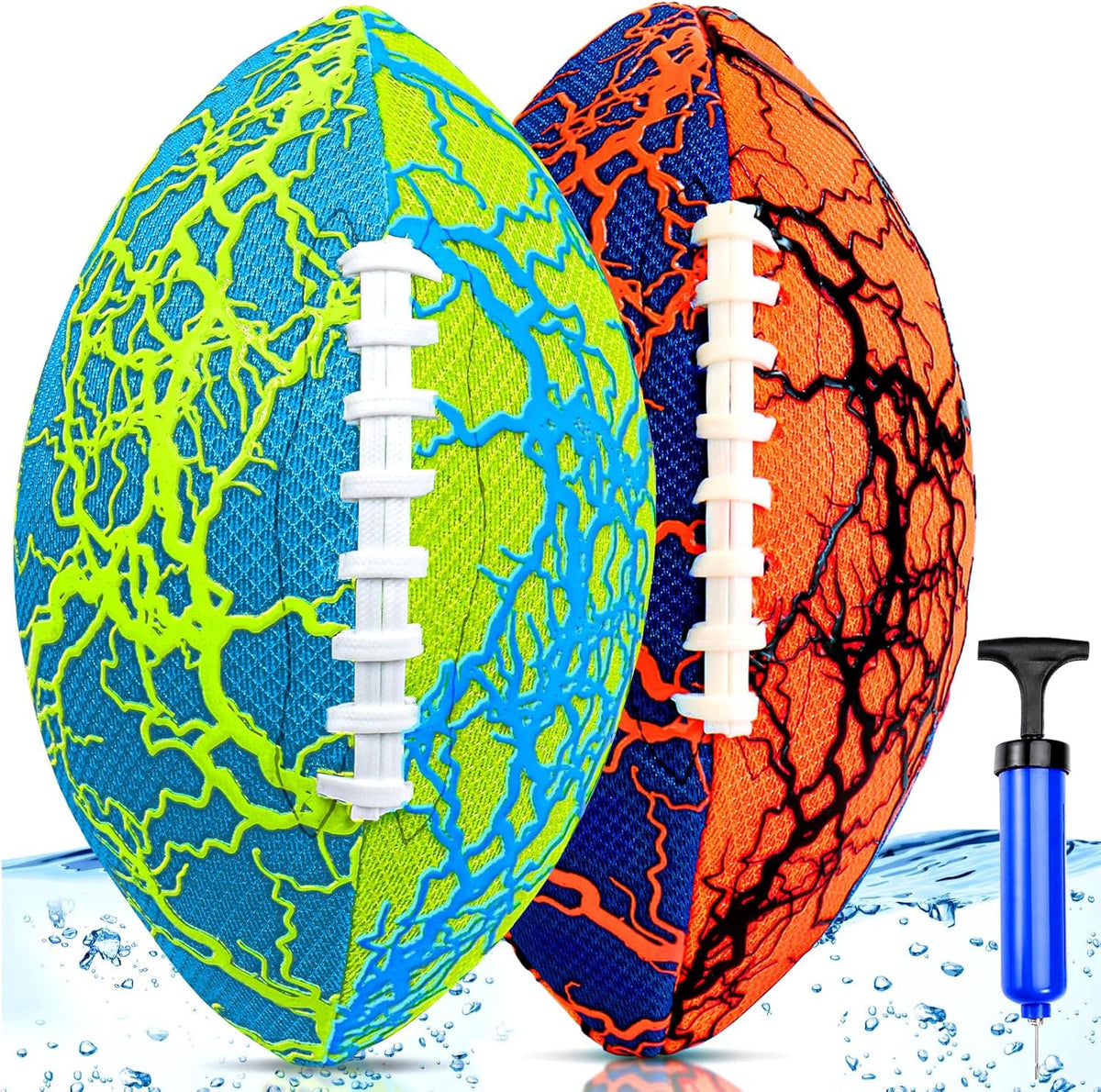 Jasonwell Pool Beach Water Football - 2Pack Strong Grip Waterproof Football for All-Weather Play