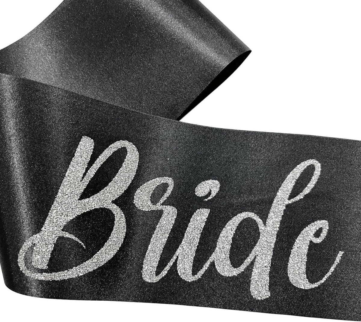 Silver and Black Bride Sash, Bride Sash Bachelorette Party Bridal Shower Sashes Bachelor