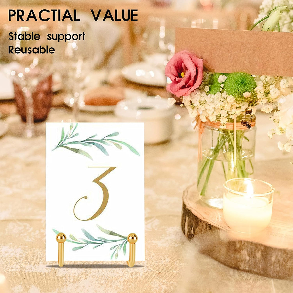 Decolore 6 Inch 5 Pack Gold Metal Display Stands Plate Stand Display Stands for Picture, Decorative