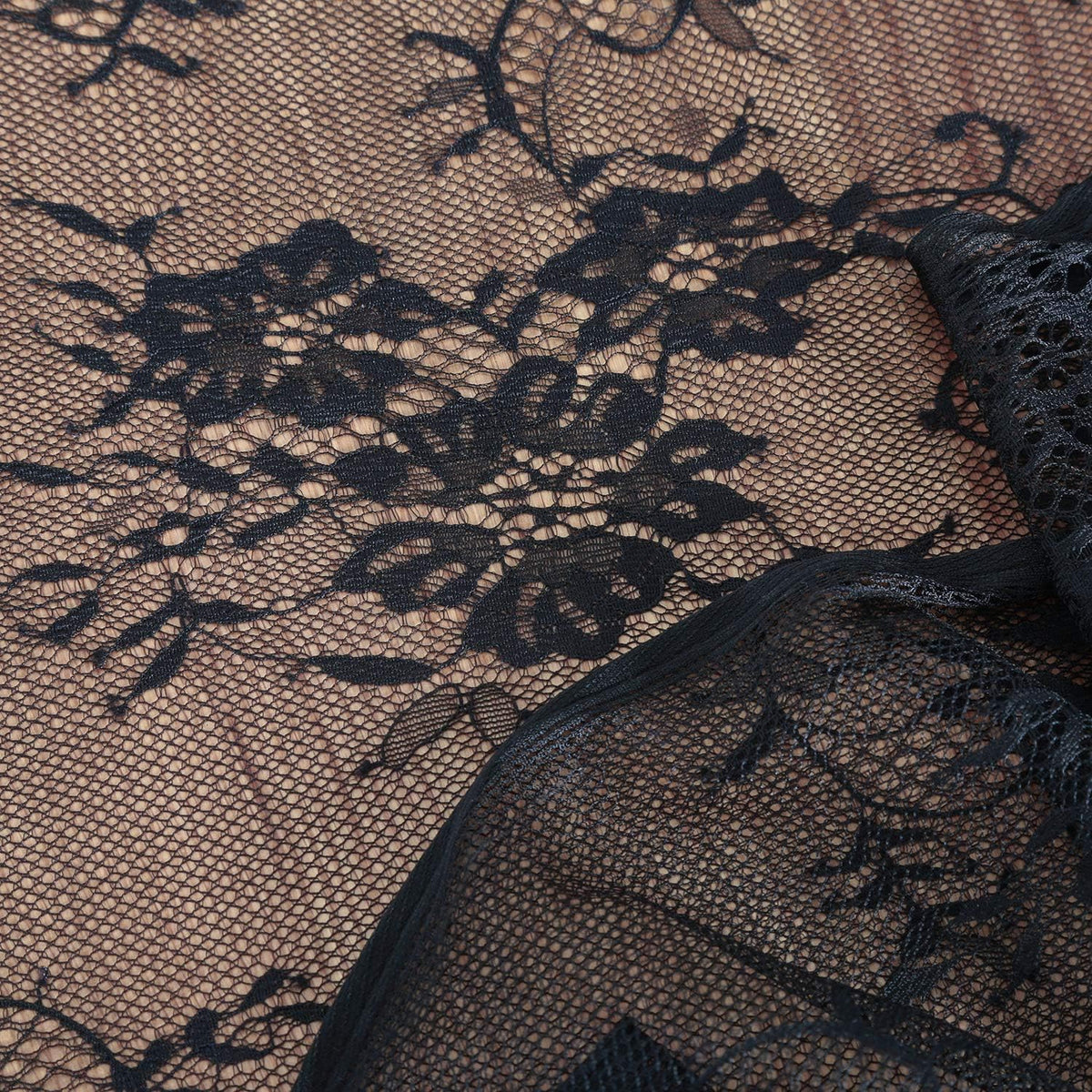 Black Tablecloth Halloween Lace Table Fabric 2pcs 60x120 Inch for Scary Movies Rustic Wedding