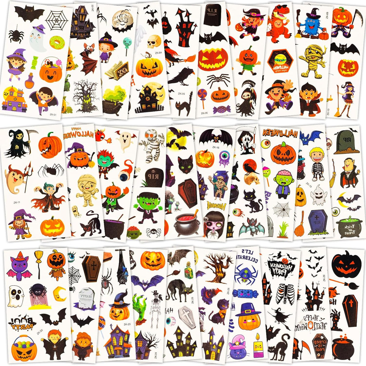 Tattoos for Kids, 300+ Mixed Styles Halloween Temporary Tattoos Stickers Set for Girls and Boys