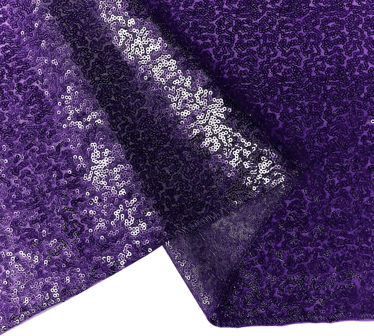 10 Packs 12 x 72 inches Sequin Table Runner, Purple Glitter Table Runner for Birthday Party