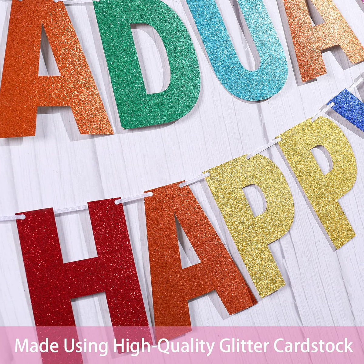 TaoBary 112 Pcs DIY Letter Custom Banner Glitter Customizable Banner Kit Including 107 Letters and