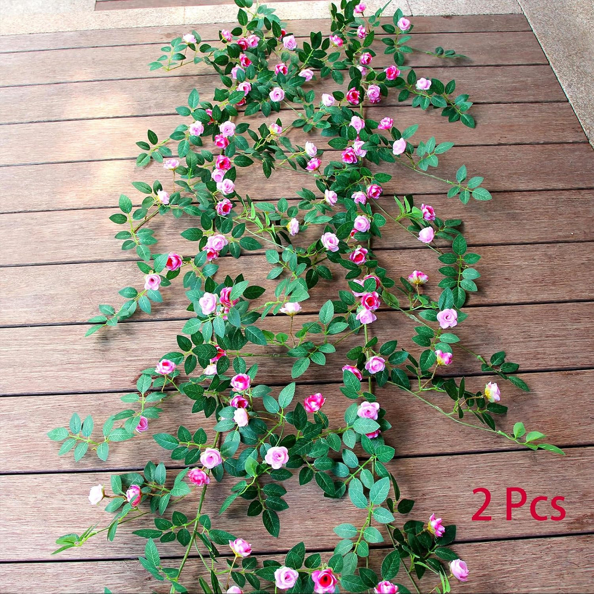 6FT Bendable Rose Vine Hanging Flower Garland Fake Floral Garland with Butterflies for Wall Decor