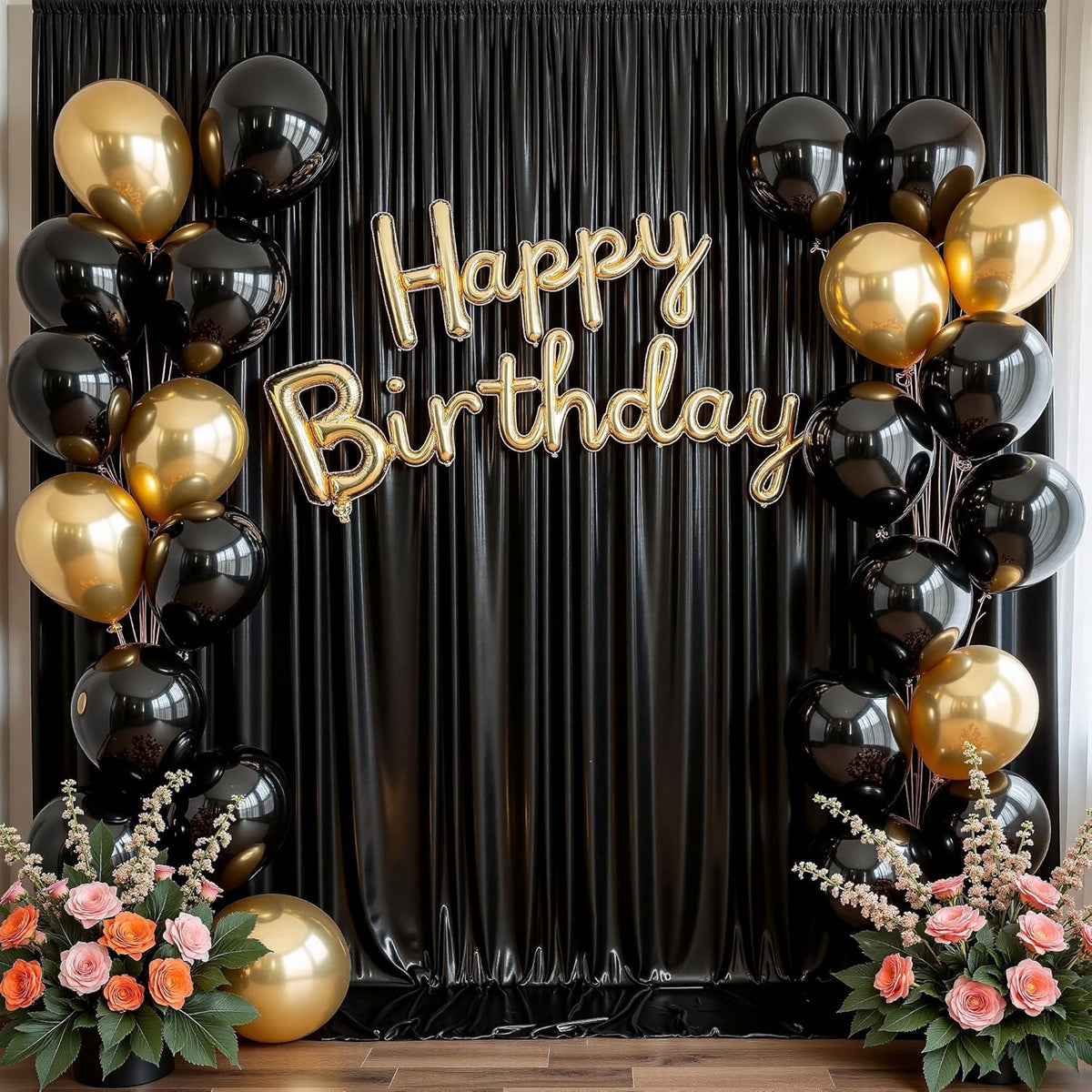 20ftx10 ft Black Glitter Sequin Backdrop Curtain for Parties, Wrinkle Free Sparking Backdrop