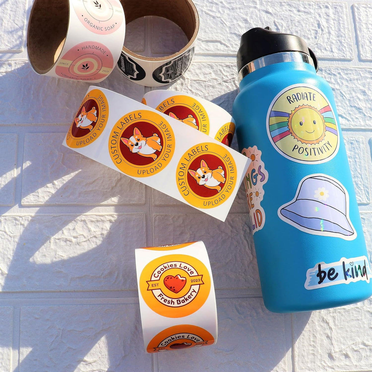 Custom Stickers Label Rolls, Build Your Own Stickers/Labels Any Design Premium Gloss BOPP Custom