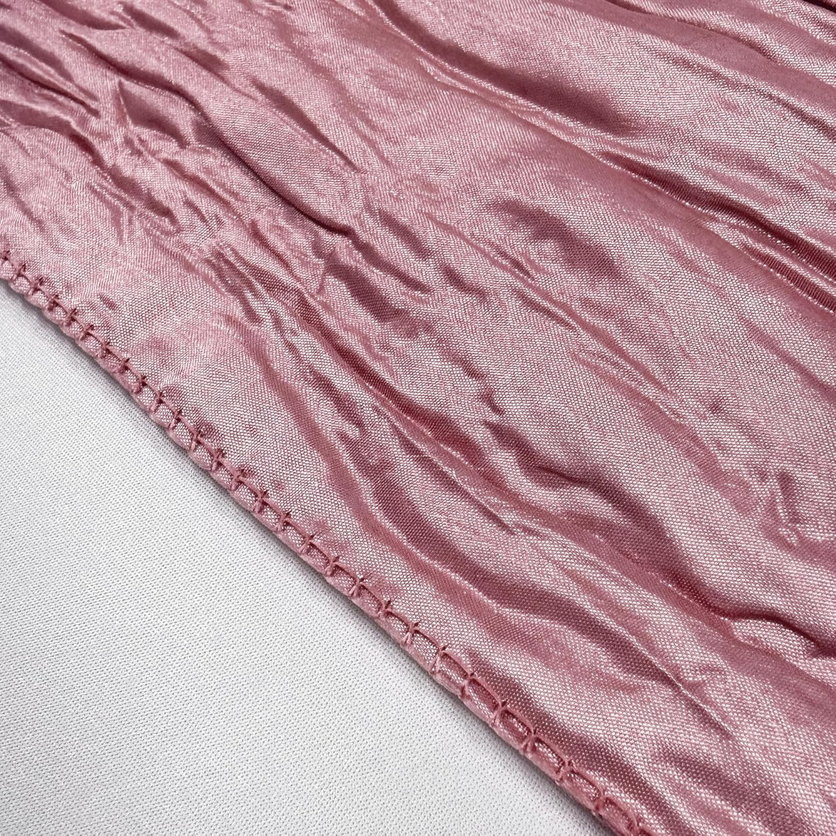 YOUR CHAIR COVERS - 90 x 132 inch Rectangular Crinkle Taffeta Tablecloth - Dusty Rose, Rectangle