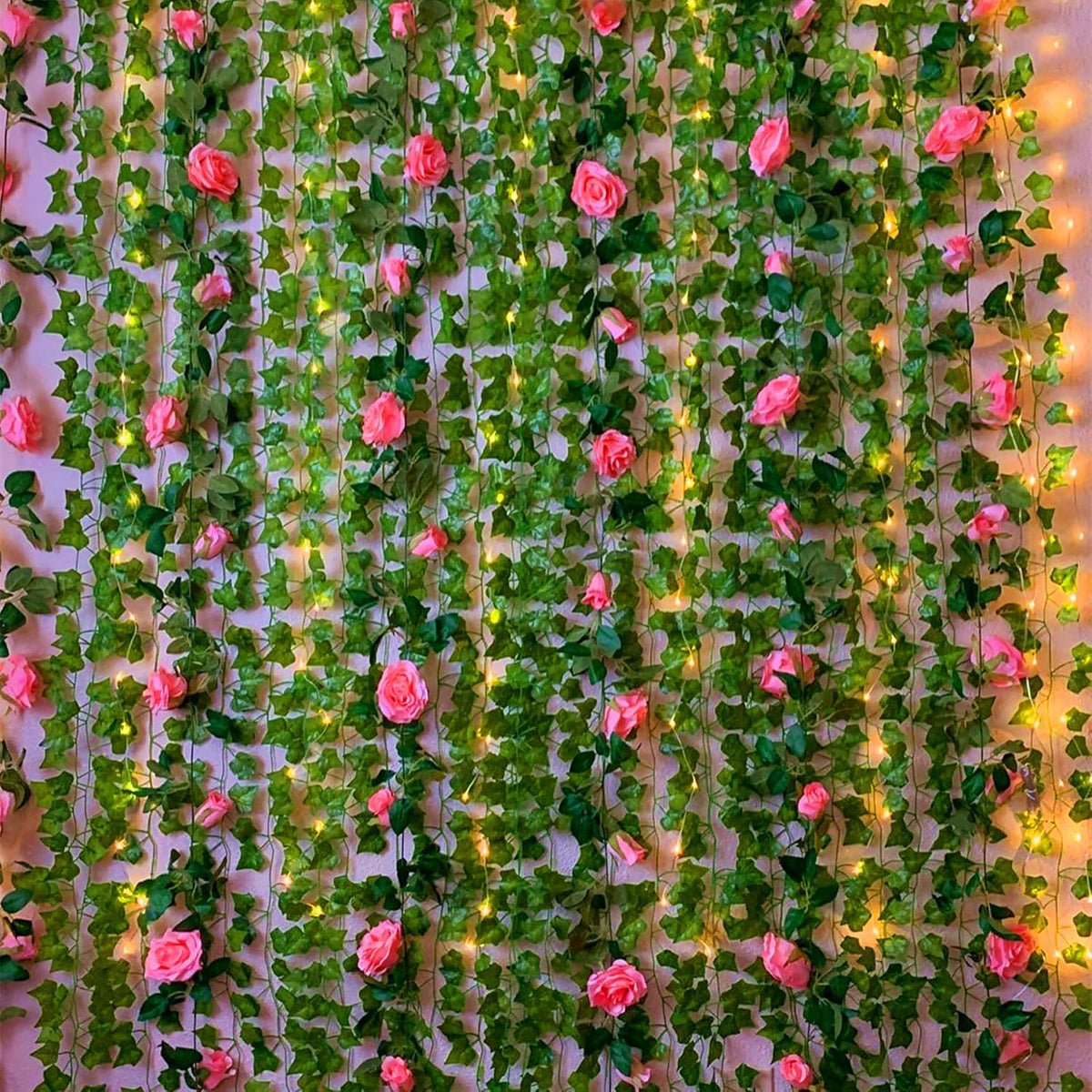 UKELER 2 Pack Artificial Rose Vines Silk Flower Garland Artificial Floral Plant for Wedding Arch
