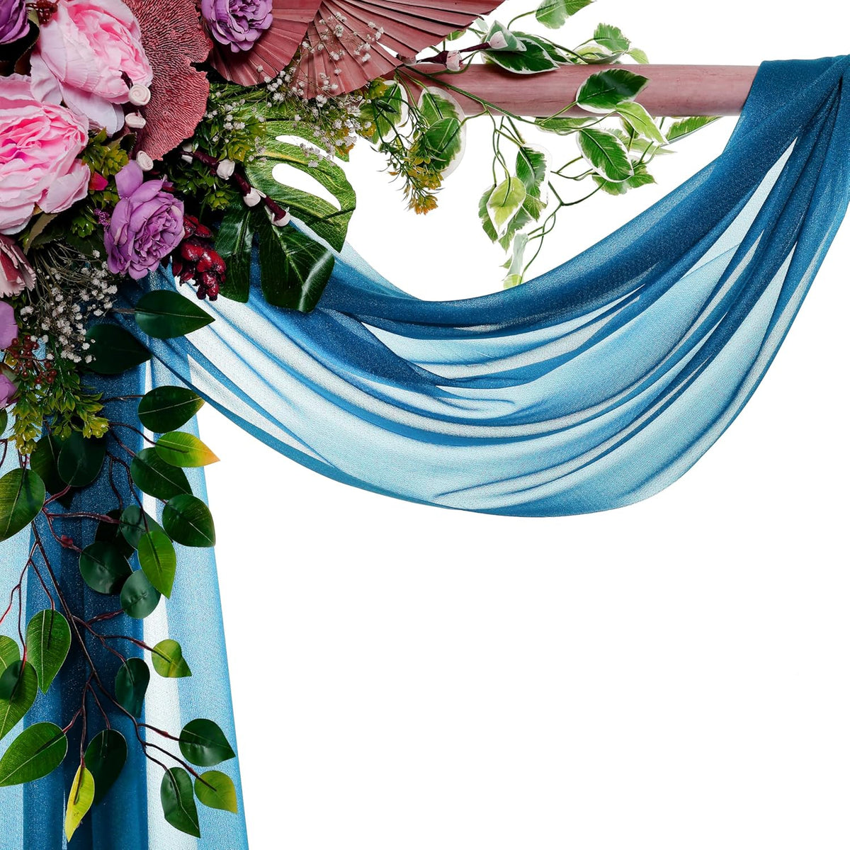VDS Pack of 1 Panel (30 Inch X 50 Feet) Wedding Arch Draping Fabric Sheer Chiffon Fabric Drapery