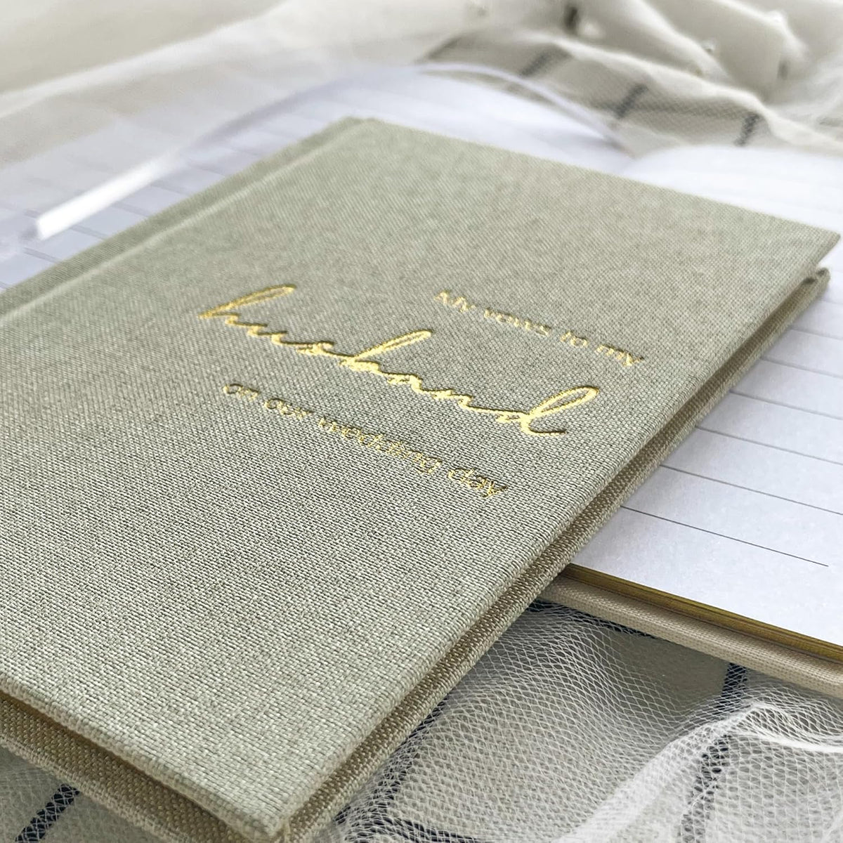 WeddingGiftsWedding Vow Books His and Hers Set of 2 Canvas Linen Wedding Vow Books Husband and Wife