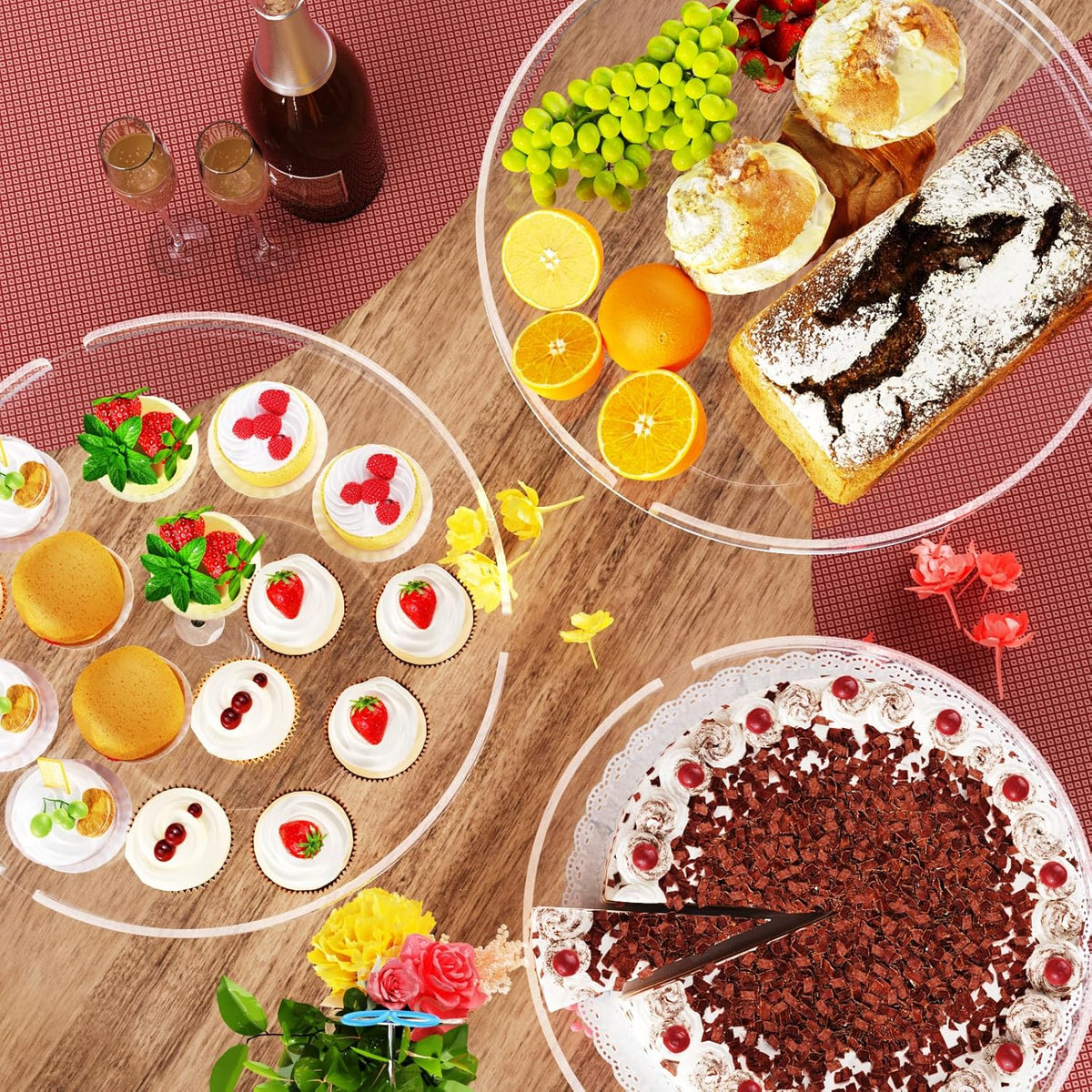 Acrylic Cupcake Stand, Clear Dessert Dessert Table Display Set, Cupcake Tower Holder Display with