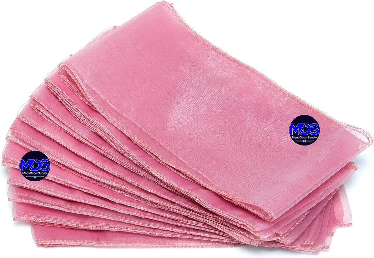 MDS Pack of 50 PCS Organza Chair Sashes Wider Dining Chair Bows Ribbon Tie Back for Wedding Party