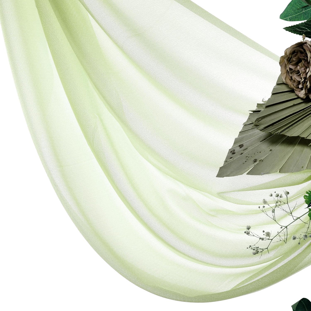 VDS Pack of 1 Panel (30 Inch X 40 Feet) Wedding Arch Draping Fabric Sheer Chiffon Fabric Drapery