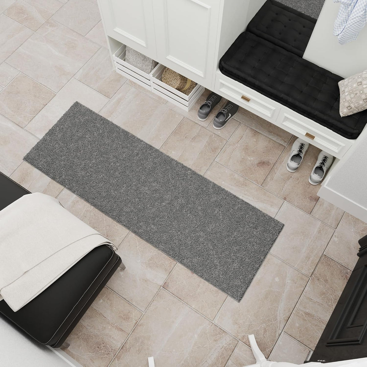 Ottomanson 2' x 3' Shaggy Area Rug - Plush & Cozy Non-Slip Carpet for Bedroom, Living Room &