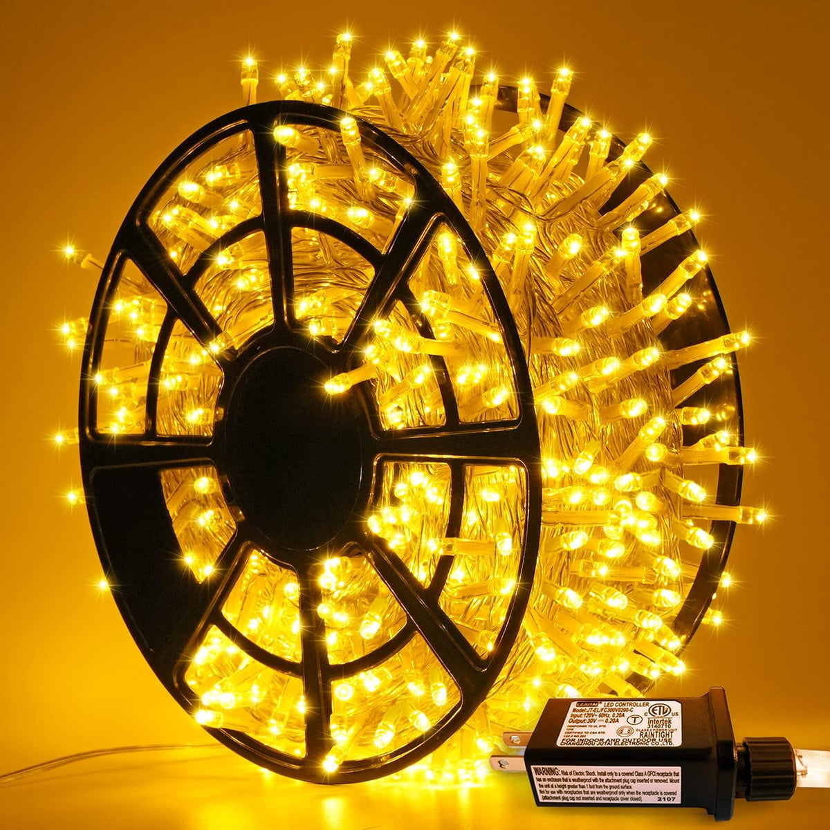 JMEXSUSS 230ft 720 LED Warm White Christmas String Lights Outdoor, Plug-in Outdoor String Lights
