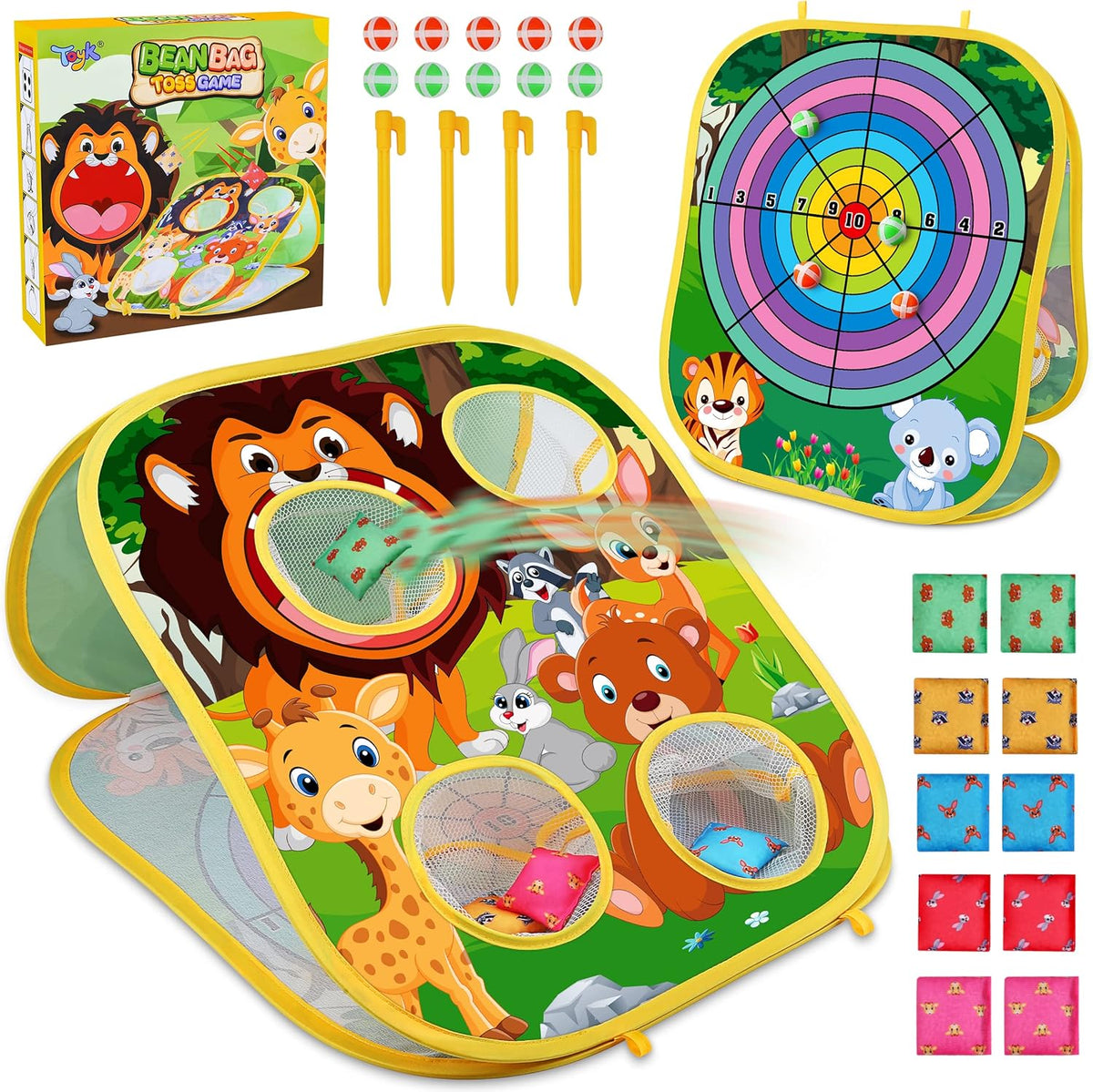 Animal Bean Bag Toss Game Toy Outdoor Toss Game, Family Party Party Supplies for Kids, Gift for