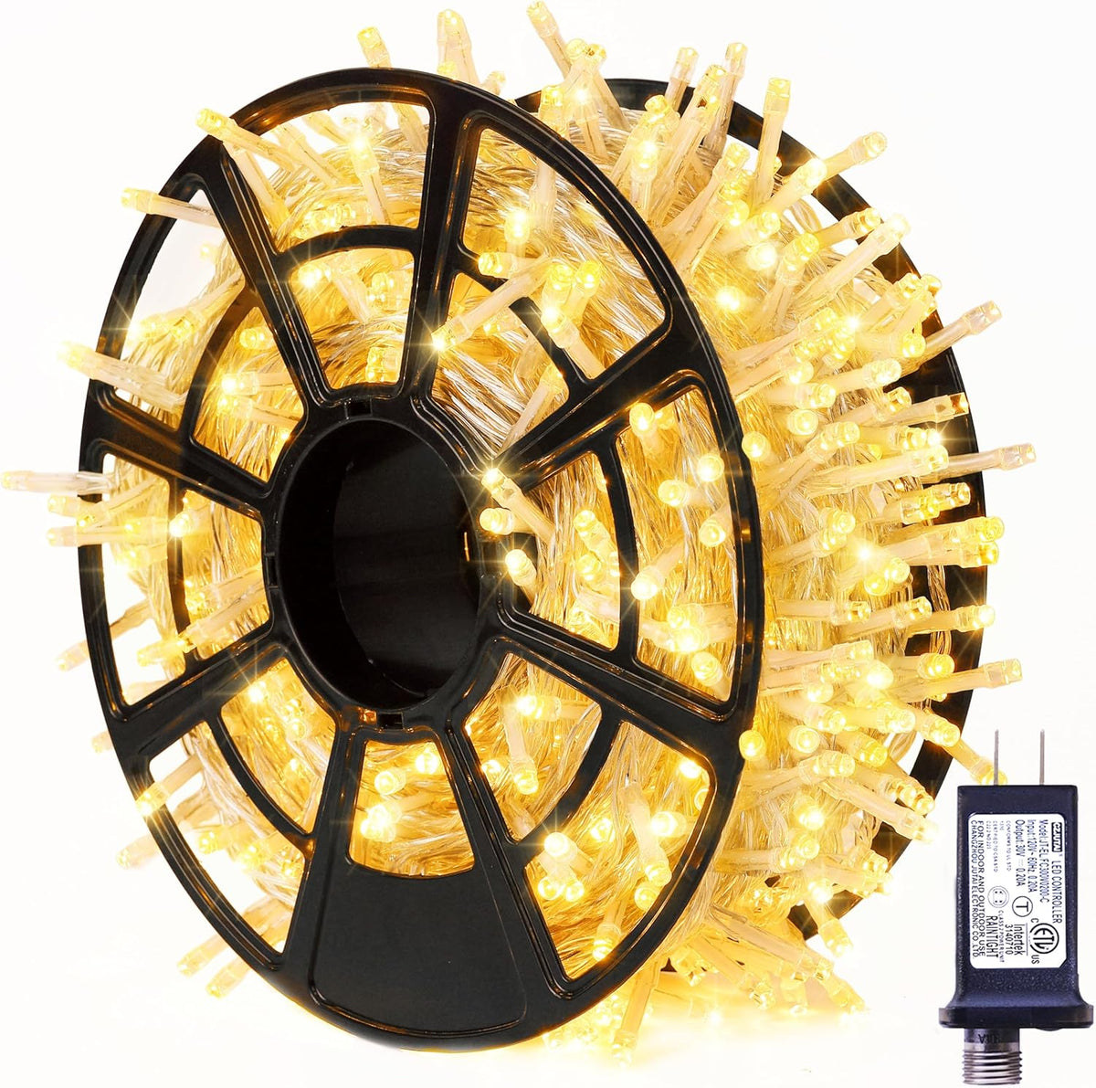 JMEXSUSS 800 LED Christmas Lights Outdoor Indoor String Lights with 8 Modes Warm White Plug in for