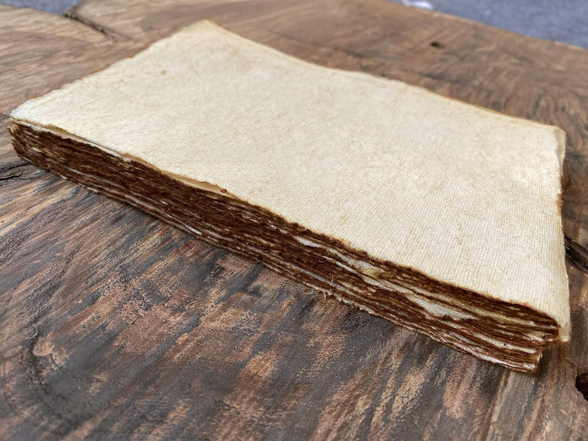 Wanderings Handmade Vintage Deckle Edge Blank Paper - 5.8x8.3 (A5) - A5 Package of 50 for Writers