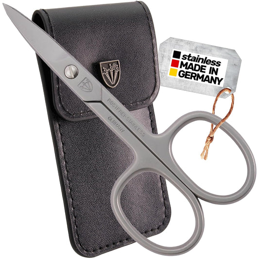 3 Swords Germany - brand quality STAINLESS STEEL INOX CURVED NAIL SCISSORS (1 PIECE) with case for