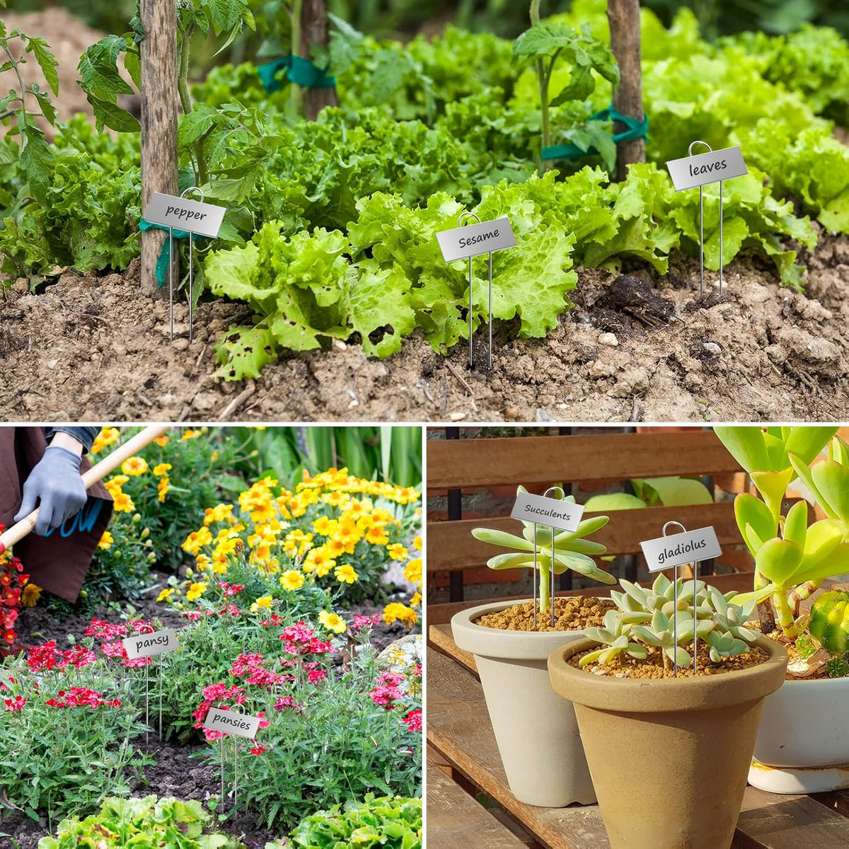 50-Pack Metal Plant Labels Weatherproof Garden Markers,Height 10.6'', Label Area 3.5''X 1.2''
