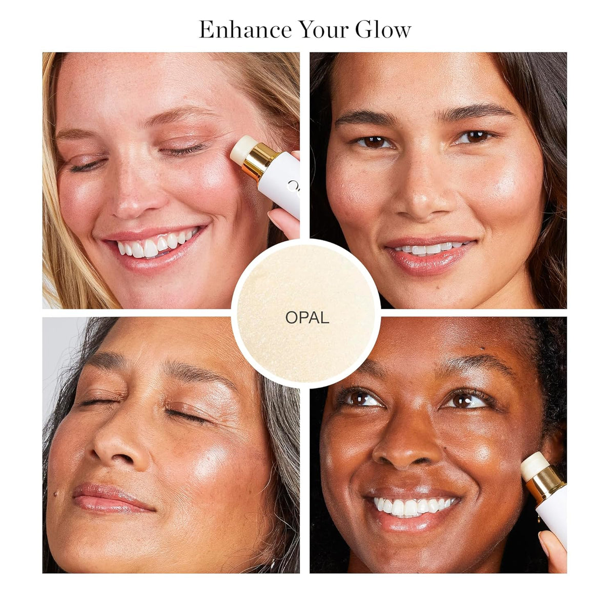 Ogee Sculpted Face Stick (OPAL - STARLIGHT WHITE) Certified Organic Highlighter Makeup - Multi-Use
