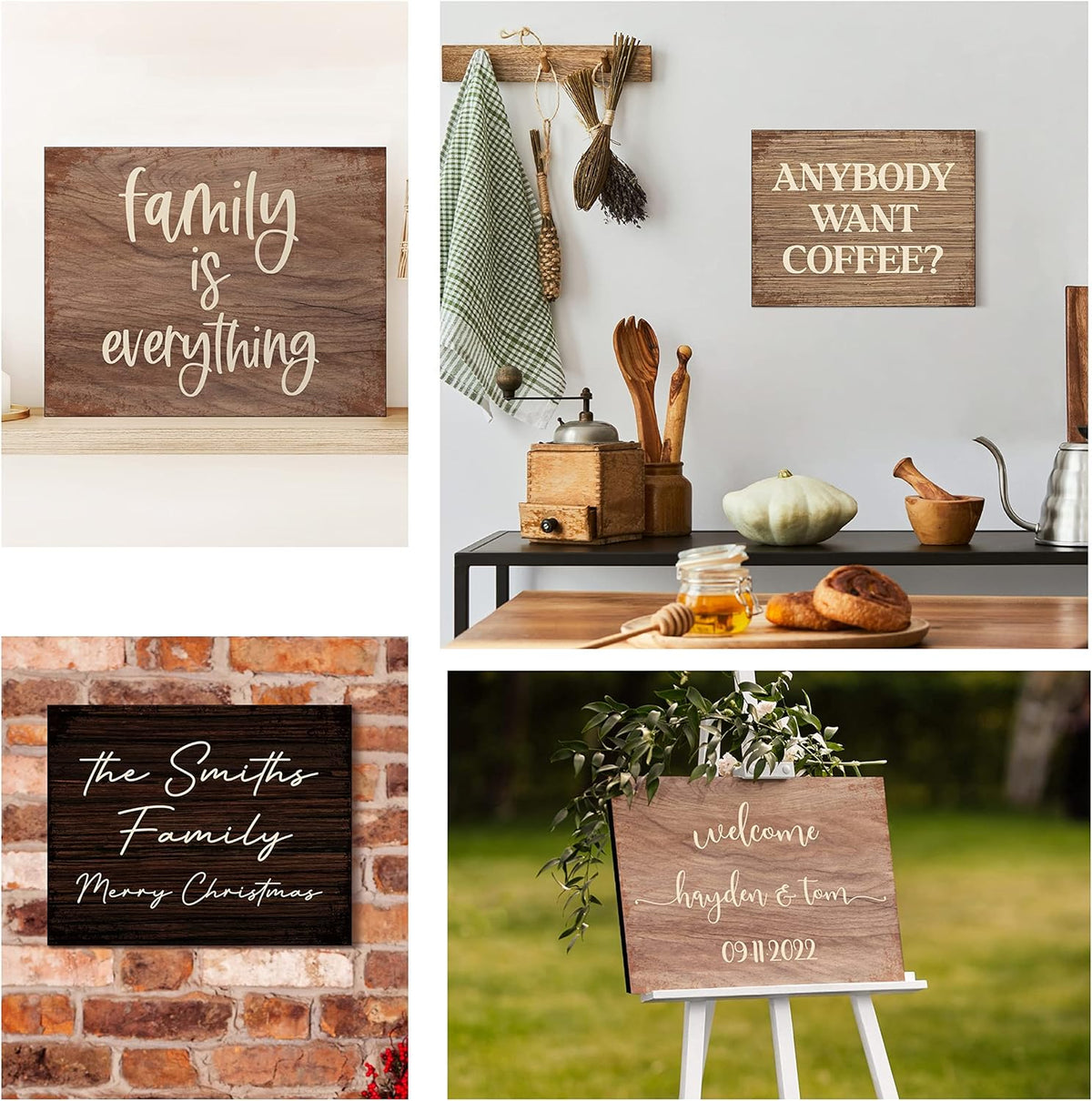 Personalized Signs for Home, Custom Sign with Any Text, 3 Sizes - 12 Background Options & 8 Fonts
