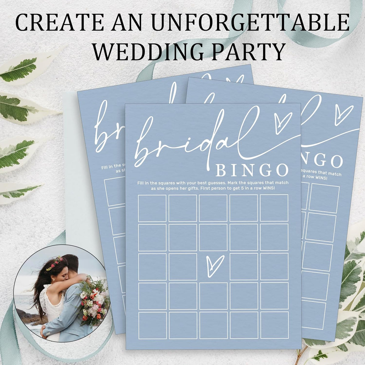 Fun Bridal Shower Bingo Games Set with Blank Squares to Wedding Guest Book idea Bride’s Gifts, Fun