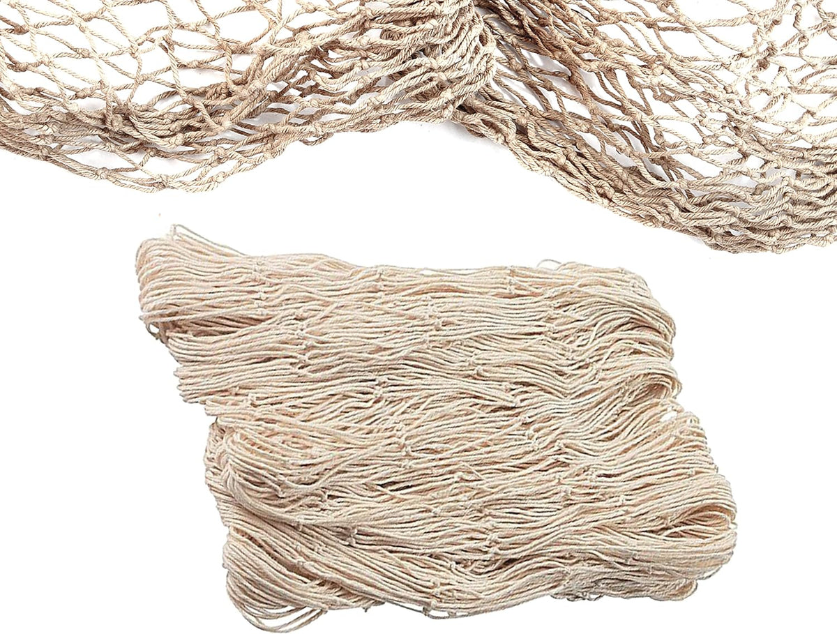 Natural Fish Net Party Decorations for Pirate Party, Hawaiian Party, Nautical Themed Cotton Fishnet